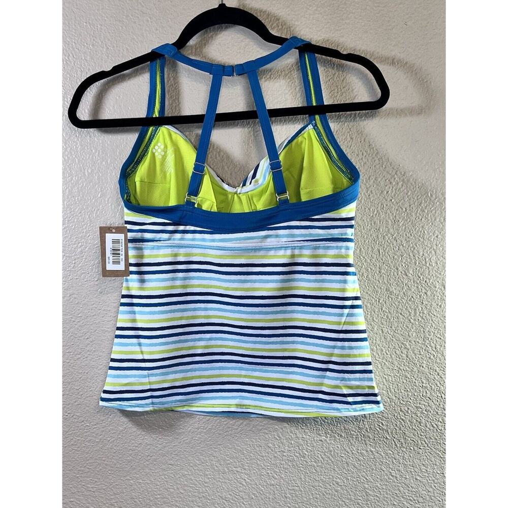 NWT Title Nine Pele Tankini Top 32DD Teal Blue Swim Strappy Underwire Bra - Picture 3 of 7